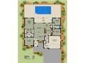 Detailed floor plan showcasing the layout, pool, lanai, bedrooms, kitchen, and total living space at 17331 Cape Horn Blvd, Punta Gorda, FL 33955