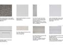 Selection of interior design swatches for floors, countertops, tiles, and cabinetry at 23887 Collina Way # 102, Port Charlotte, FL 33980