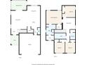 Floorplan with kitchen, living, dining, primary bedroom, Gathering room, bedrooms, baths, WIC, laundry, garage and porch at 10432 High Noon Trl, Parrish, FL 34219