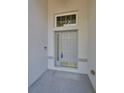 Close-up of the front door showcasing its design and secure entry features at 5124 Clover Mist Dr, Apollo Beach, FL 33572