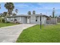 Inviting single-story home with a lush green lawn and a convenient driveway leading to the entrance at 112 Rose St, Venice, FL 34293