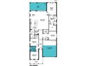 Detailed floor plan showcasing the layout with kitchen, bedrooms, lanai, and garage at 18585 Watercolor Ave, Venice, FL 34293