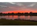 Scenic view of a serene pond at sunset, reflecting the warm hues of the sky, offering a tranquil and picturesque backdrop at 2313 Nottingham Greens Dr # 2313, Sun City Center, FL 33573
