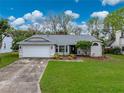 Charming single-story home with a well-manicured lawn, a two car garage and inviting landscaping at 2745 Horseshoe Dr, Plant City, FL 33566