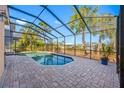 Enclosed pool area with brick pavers, offering privacy and a relaxing outdoor space at 10627 Hatteras Dr, Tampa, FL 33615