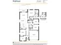 Spacious four-bedroom home floor plan featuring open-concept living and dining areas, and a covered patio at 1188 Bartlett Ave, North Port, FL 34288