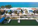 Coastal property featuring Mediterranean-style design and waterfront access to pristine beach at 20256 Gulf Blvd, Indian Shores, FL 33785