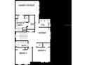 Upstairs floor plan featuring bedrooms, baths, and a utility room for convenient living at 7258 Kodiak Ln, Sarasota, FL 34240