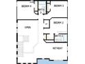 Upstairs floorplan featuring 3 bedrooms, 2 bathrooms, and an open loft area at 6274 Broad Field Ave, Apollo Beach, FL 33572