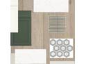 Sample of design materials showing cabinet color options, counter tops and backsplash tiles at 6274 Broad Field Ave, Apollo Beach, FL 33572
