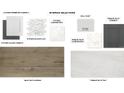 Interior selection samples show kitchen backsplash, cabinets, countertops, tile flooring, and bath selections at 3707 109Th Street East, Palmetto, FL 34221