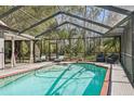Inviting screened-in pool area with lounge chairs, perfect for relaxation and enjoying the outdoors at 12030 Steppingstone Blvd, Tampa, FL 33635