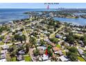 Aerial view shows the location of the home, nearby waterways, and its proximity to downtown St. Pete at 3934 Huntington Ne St, St Petersburg, FL 33703