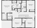 Detailed second floor plan showcasing the primary suite, laundry, and additional bedrooms at 13336 Tropical Breeze Way, Hudson, FL 34669