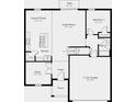 Detailed first floor plan showcasing the kitchen, great room, study, and two-car garage at 13336 Tropical Breeze Way, Hudson, FL 34669