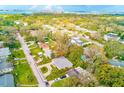 Home aerial view shows the property lines within a lush residential neighborhood at 316 Barbara Cir, Belleair, FL 33756
