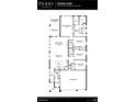 Floor plan of Perry home design features primary bedroom, Gathering room, kitchen, and 3-car garage at 3817 109Th Street East, Palmetto, FL 34221