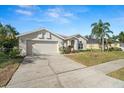 Charming one-story home with a well-manicured lawn, mature landscaping and a two-car garage at 22516 Magnolia Trace Blvd, Lutz, FL 33549