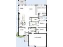 Detailed floor plan featuring a three-car garage, a study, open living area and a primary owner's retreat at 17976 Foxtail Loop, Venice, FL 34293