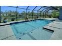 Sparkling pool area enclosed with a screened cage, providing a perfect spot for relaxation and outdoor fun at 5115 Abisher Wood Ln, Brandon, FL 33511