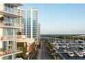 Beautiful building exterior of high rise with stunning water views and marina at 5120 Marina Way # 21206, Tampa, FL 33611