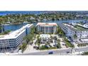 Aerial view of the condo and surrounding neighborhood, showing proximity to the waterfront and nearby amenities at 3805 Gulf Blvd # 404, St Pete Beach, FL 33706