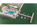 Overhead shot of marina and pool; community with boat access and recreational water activities at 5220 Brittany S Dr # 807, St Petersburg, FL 33715