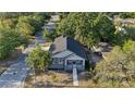 Aerial view of a charming home nestled among lush trees in a quiet neighborhood at 3902 E Henry Ave, Tampa, FL 33610