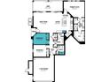 Detailed floor plan showcasing open layout, primary suite, island kitchen, and two-car garage at 12785 Jade Empress Loop # 101, Venice, FL 34293