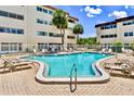 Beautiful community pool surrounded by lounge chairs, perfect for relaxation and soaking up the sun at 209 Ne Lincoln N Cir # 105, St Petersburg, FL 33702