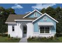 Charming single-story home with blue accents, a well-manicured lawn, and a welcoming entrance at 7263 Kodiak Ln, Sarasota, FL 34240