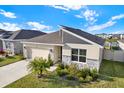 Beautiful single-Gathering home with a lush lawn and stone accents, complemented by a 2 car garage at 31879 Treasure Dock Isle, Wesley Chapel, FL 33545