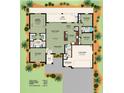 Detailed floor plan showcasing a spacious layout with 3 bedrooms, 2 bathrooms, a lanai, and a 2-car garage at 59 Mark Twain Ln, Rotonda West, FL 33947