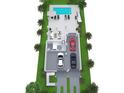 Aerial view of a home featuring a pool, outdoor lounge area, and a three-car driveway with three parked cars at 2519 N Riverside Dr, Tampa, FL 33602