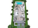 Floor plan view of the home featuring multiple bedrooms, bathrooms, living spaces, and a pool with outdoor space at 2519 N Riverside Dr, Tampa, FL 33602