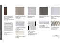 Selection sheet showing flooring, cabinets, countertops, backsplash and other material finishes at 3559 Santa Caterina Blvd, Bradenton, FL 34211
