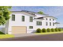 Lovely two-story white home featuring an attached garage and lush green lawn at 4809 W Juno St, Tampa, FL 33629