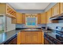 Well-organized kitchen with sleek black appliances and ample cabinet space at 8457 Deauville # 8457, Pinellas Park, FL 33781