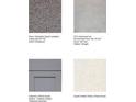 Carpet, Tile, Cabinet, and Quartz samples of possible finishes in new home at 15120 Cuzcorro Ct, Nokomis, FL 34275