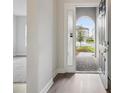 Bright foyer with hardwood flooring and a view of the front yard at 8521 Dove Bog Ter, Parrish, FL 34219