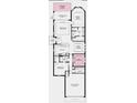 Detailed floor plan showcasing the layout of the home, including the kitchen, bedrooms, and garage at 29505 Velletri Ln, Wesley Chapel, FL 33543