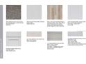 Selection of interior design materials for flooring, countertops, backsplash, and wall tile at 29505 Velletri Ln, Wesley Chapel, FL 33543