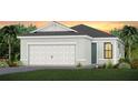 Charming single-story home with a two-car garage and lush landscaping against a backdrop of trees at 5014 Coastal Oak Ct, Lakewood Ranch, FL 34211