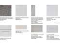Selection of interior materials and finishes featuring floor tiles, counter tops, and cabinet door styles at 29508 Zupetta Ln, Wesley Chapel, FL 33543