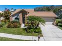 Well-maintained home featuring lush landscaping and a charming front entrance at 3639 Darston St, Palm Harbor, FL 34685