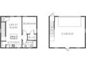 Detailed floor plan featuring the layout of a great room, kitchen, bedroom and a garage at 421 25Th N Ave, St Petersburg, FL 33704