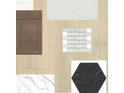 Selection of modern finishes and materials for kitchen and bath, including cabinets, tile and countertops at 10640 Crescent Creek Xing, Parrish, FL 34219