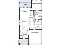Detailed first floor floorplan featuring a kitchen, dining, Gathering room, lanai, and two-car garage at 10644 Crescent Creek Xing, Parrish, FL 34219
