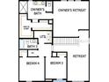 Second-floor layout displays bedrooms, baths, and an owner's retreat, providing a comfortable private living space at 10649 Crescent Creek Xing, Parrish, FL 34219