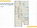 Detailed floor plan showcasing the layout of the Mystique model, including the owner's suite and covered lanai at 4597 Blue Star Ct, North Port, FL 34289